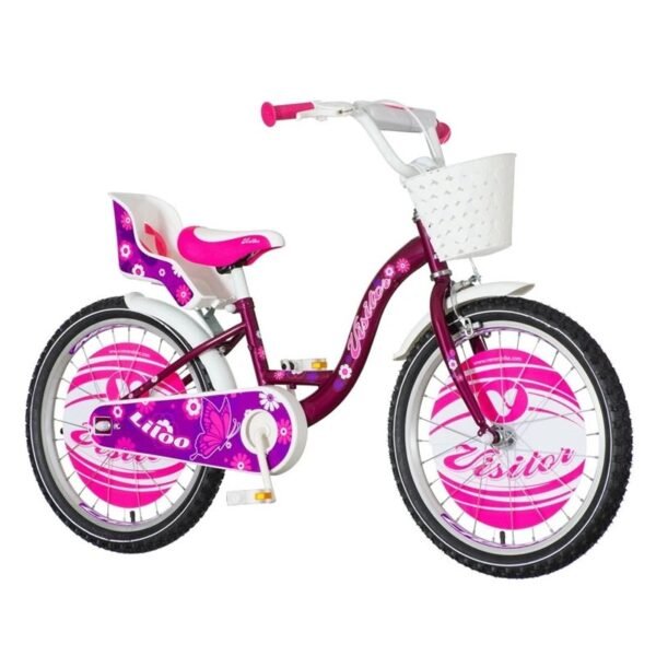 Bicicleta 20 inch cadru otel frana v brake scaun de papusi cu centuri cos visitor liloo