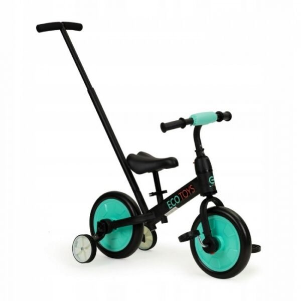 Bicicleta cu pedale si roti ajutatoare 3 in 1 ecotoys ym bb 12 blue