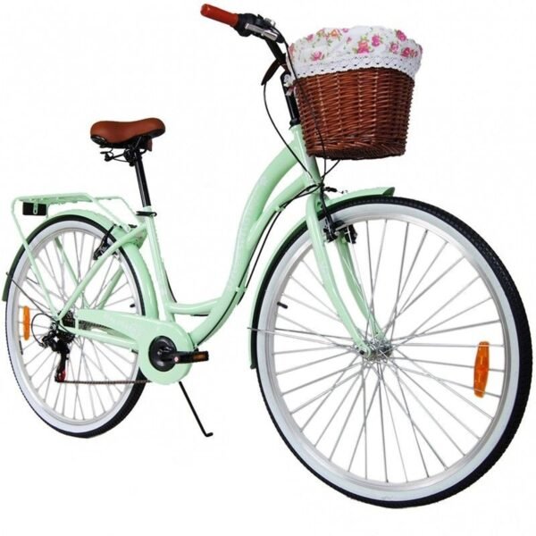 Bicicleta de dama 28 inch 6 viteze cadru otel fara bara cos ratan