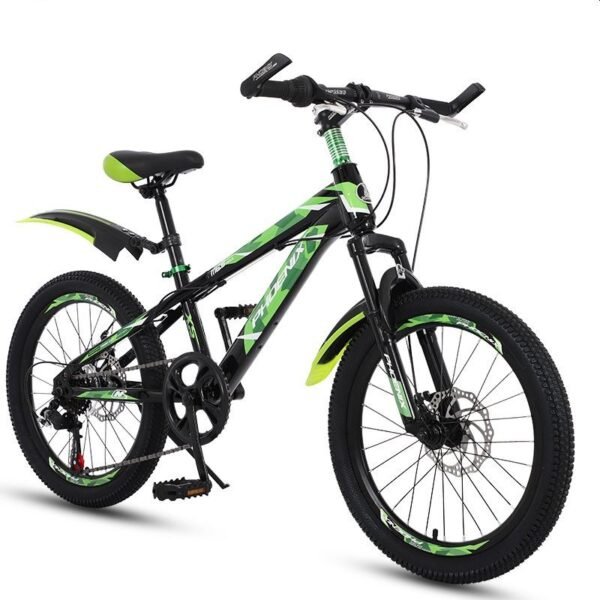 Bicicleta mtb 22 inch 7 viteze schimbator shimano cadru otel frane pe disc verde