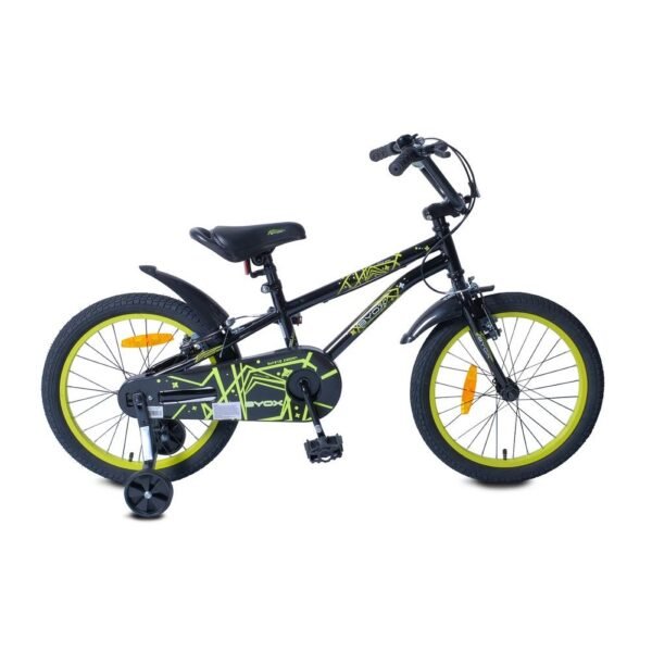 Bicicleta pentru baieti 18 inch Byox Pixy negru cu roti ajutatoare
