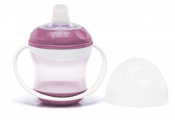 Cana anti curgere cu capac si manere Orchid pink