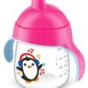 Cana cu duza moale Avent 260 ml Penguin pink 1