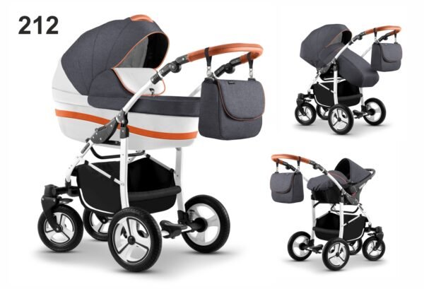Carucior mikado city star s line 3 in 1 culoare 212 grafitalbportocaliu