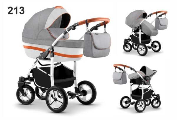 Carucior mikado city star s line 3 in 1 culoare 213 grialbportocaliu