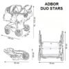 Carucior multifunctional pentru gemeni Adbor DUO Stars D01 1