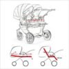 Carucior pentru gemeni Mikado DUET LUX D 14 3 in 1 5
