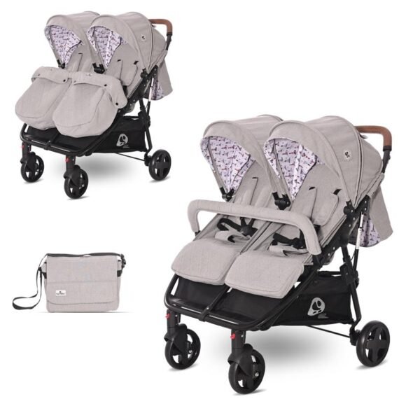 Carucior pentru gemeni duo dark grey lighthouse