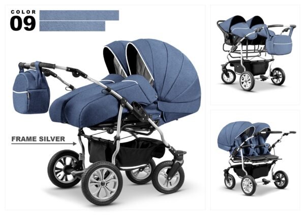 Carucior pentru gemeni mikado duet lux d 09 3 in 1