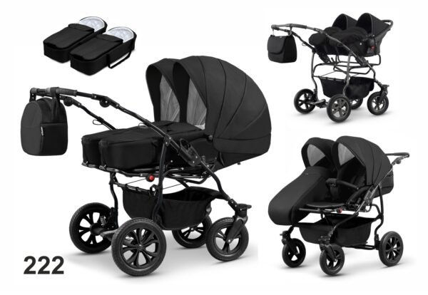 Carucior pentru gemeni mikado duet lux d 222 3 in 1