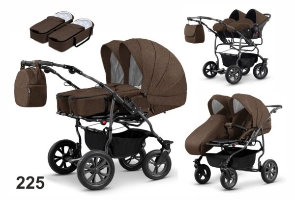 Carucior pentru gemeni mikado duet lux d 225 3 in 1