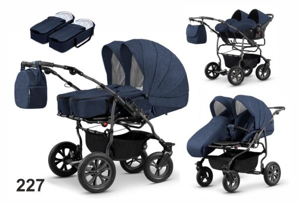 Carucior pentru gemeni mikado duet lux d 227 3 in 1