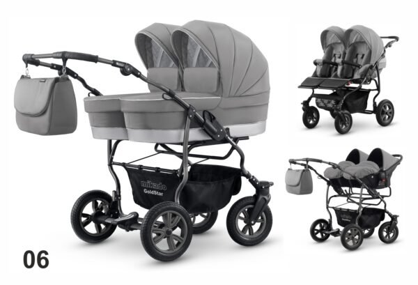 Carucior pentru gemeni mikado goldstar gs 06 3 in 1