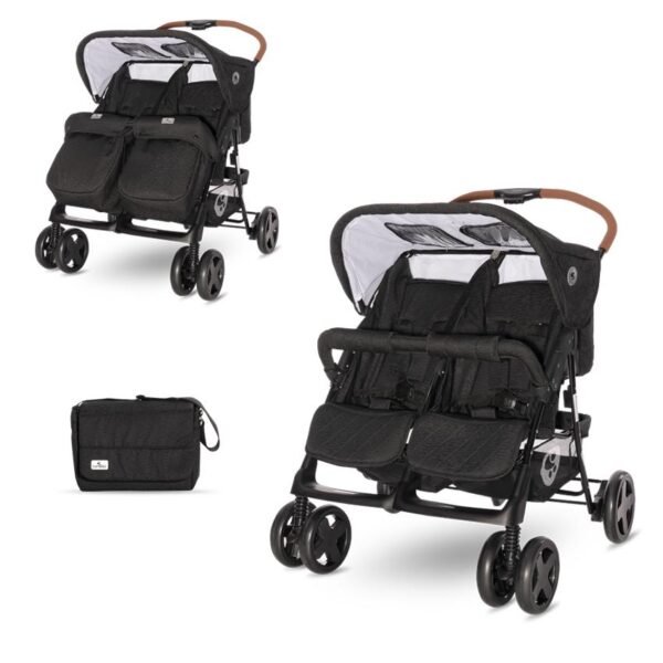 Carucior pentru gemeni twin black