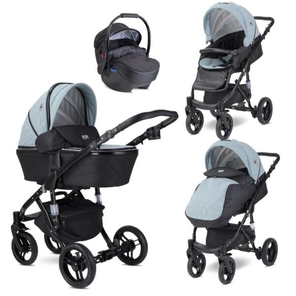Carucior set rimini premium cos landou separat silver blue stars