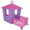 Casuta pentru copii Stone House PinkPurple cu gardulet 2