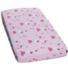 Cearceaf din bumbac cu elastic Kitty Pink 120x60 cm 1
