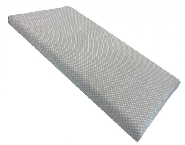 Cearsaf cu elastic pe colt 140x70 cm Buline albe pe gri 2