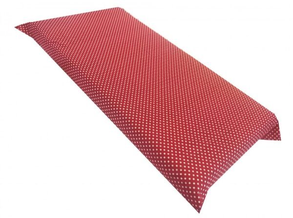Cearsaf cu elastic pe colt 140x70 cm Buline albe pe rosu
