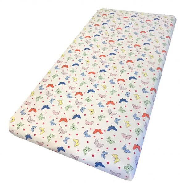 Cearsaf cu elastic roata 120x60 cm Fluturasi