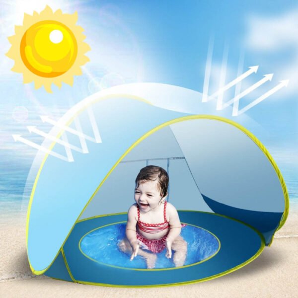 Cort de plaja cu protectie UV pentru bebelusi 117x79x70 cm