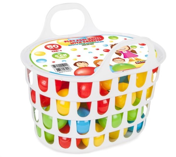 Cosulet cu 50 de bile colorate mici 6 cm