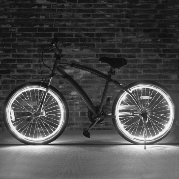 Kit fir luminos el wire pentru tuning roti bicicleta lungime 4 m invertoare incluse culoare alb