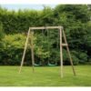 Leagan din lemn pentru 2 copii Double Swing Set Plum 3