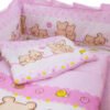 Lenjerie patut cu 4 piese 120x60cm Teddy Friends Roz M1 2