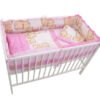 Lenjerie patut cu 5 piese 120x60cm Teddy Friends Roz M1 2