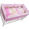 Lenjerie patut cu 5 piese 120x60cm Teddy Friends Roz M2 2