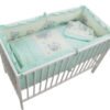 Lenjerie patut cu 5 piese 120x60cm Teddy Toys Turquoise M1 2