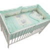 Lenjerie patut cu 5 piese 120x60cm Teddy Toys Turquoise M2 2