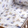 Lenjerie patut cu 6 piese si protectii laterale complete Ursuleti 120x60 cm 1