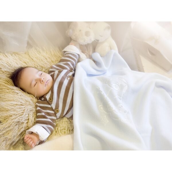 Paturica bebelusi cu model Polar Fleece 90 x 80 cm Womar Zaffiro PT PF 03
