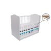 Patut Como balansoar culisant alb cu albastru saltea cocos 10 cm 2