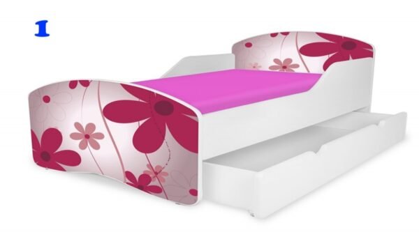Patut Nobiko Small Rainbow 140 x 70 cu saltea si sertar
