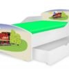 Patut Nobiko Small Rainbow 140 x 70 cu saltea si sertar 9