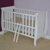 Patut copii din lemn Mira 120x60 cm alb cu sertar 1