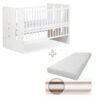 Patut din lemn Paula Alb Saltea Comfort 10 cm 4