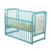 Patut din lemn Timmi 120x60 cm cu laterala culisanta Mint Saltea 10 cm 2