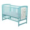 Patut din lemn Timmi 120x60 cm cu laterala culisanta Mint Saltea 10 cm 3