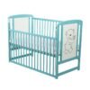 Patut din lemn Timmi 120x60 cm cu laterala culisanta Mint Saltea 10 cm 4