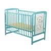 Patut din lemn Timmi 120x60 cm cu laterala culisanta Mint Saltea 10 cm 5