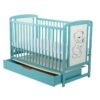 Patut din lemn Timmi 120x60 cm cu sertar Mint Saltea 10 cm 3