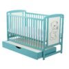Patut din lemn Timmi 120x60 cm cu sertar Mint Saltea 10 cm 4