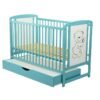 Patut din lemn Timmi 120x60 cm cu sertar Mint Saltea 10 cm 5