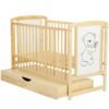 Patut din lemn Timmi 120x60 cm cu sertar Natur 1