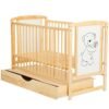 Patut din lemn Timmi 120x60 cm cu sertar Natur Saltea 10 cm 5