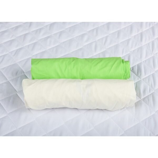 Set 2 x cearceaf cu elastic pentru patut de 140x 70 cm verdealb